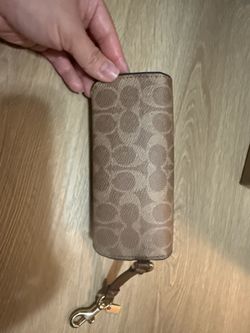 Coach brown and tan sunglasses holder