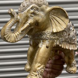 Gold Elephant Statue 