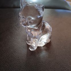 Princess House Crystal Paperweight Cat