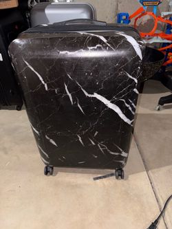Calpak Astyll Black Marble Large Checked Luggage Suitcase