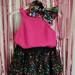 Skirt Set With Hair Bow