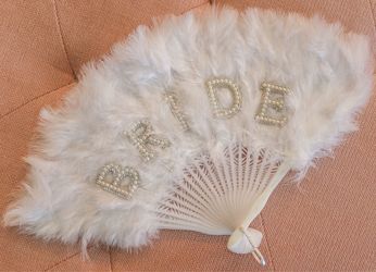 Bride White Feather Hand Fan