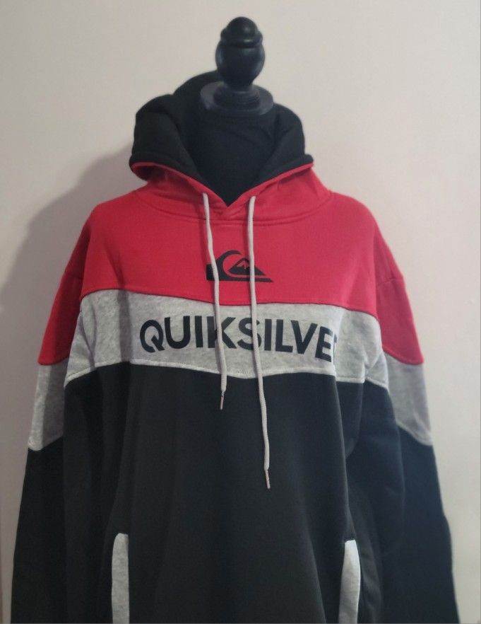 Men Large Red And Black Hoddie Sweatshirt