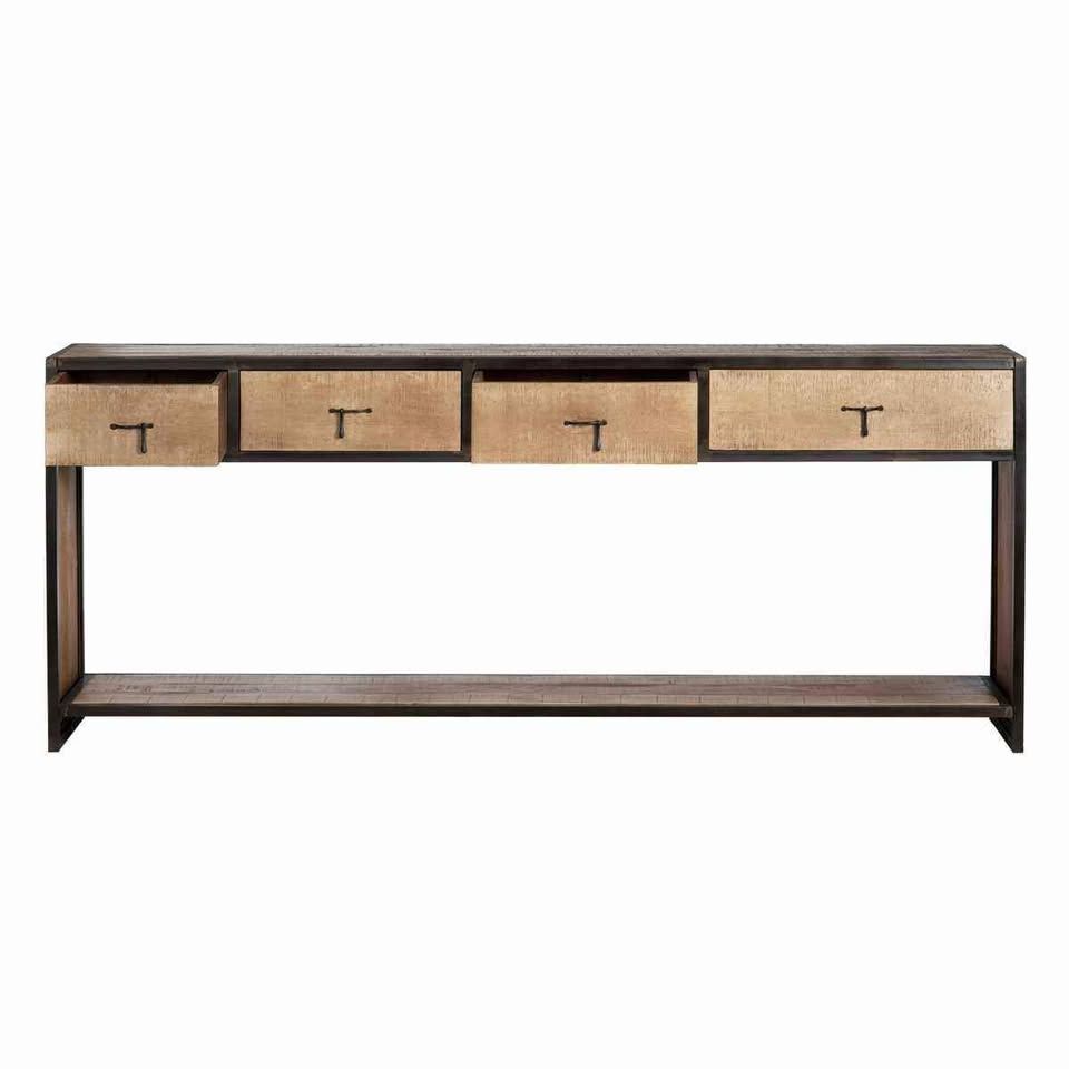 mango wood and metal Console Table