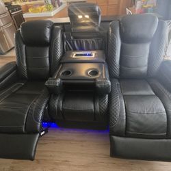 Leather Loveseat with Console Power reclining