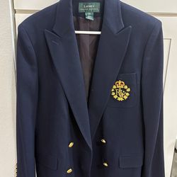 Ralph Lauren double breasted crested blazer