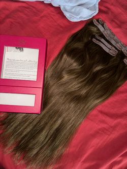 Human hair brown extensions
