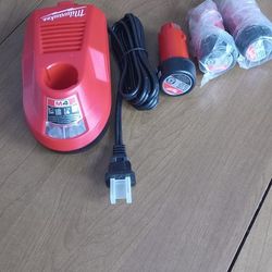 Milwaukee M4 Charger & 3 2.0 Batteries 