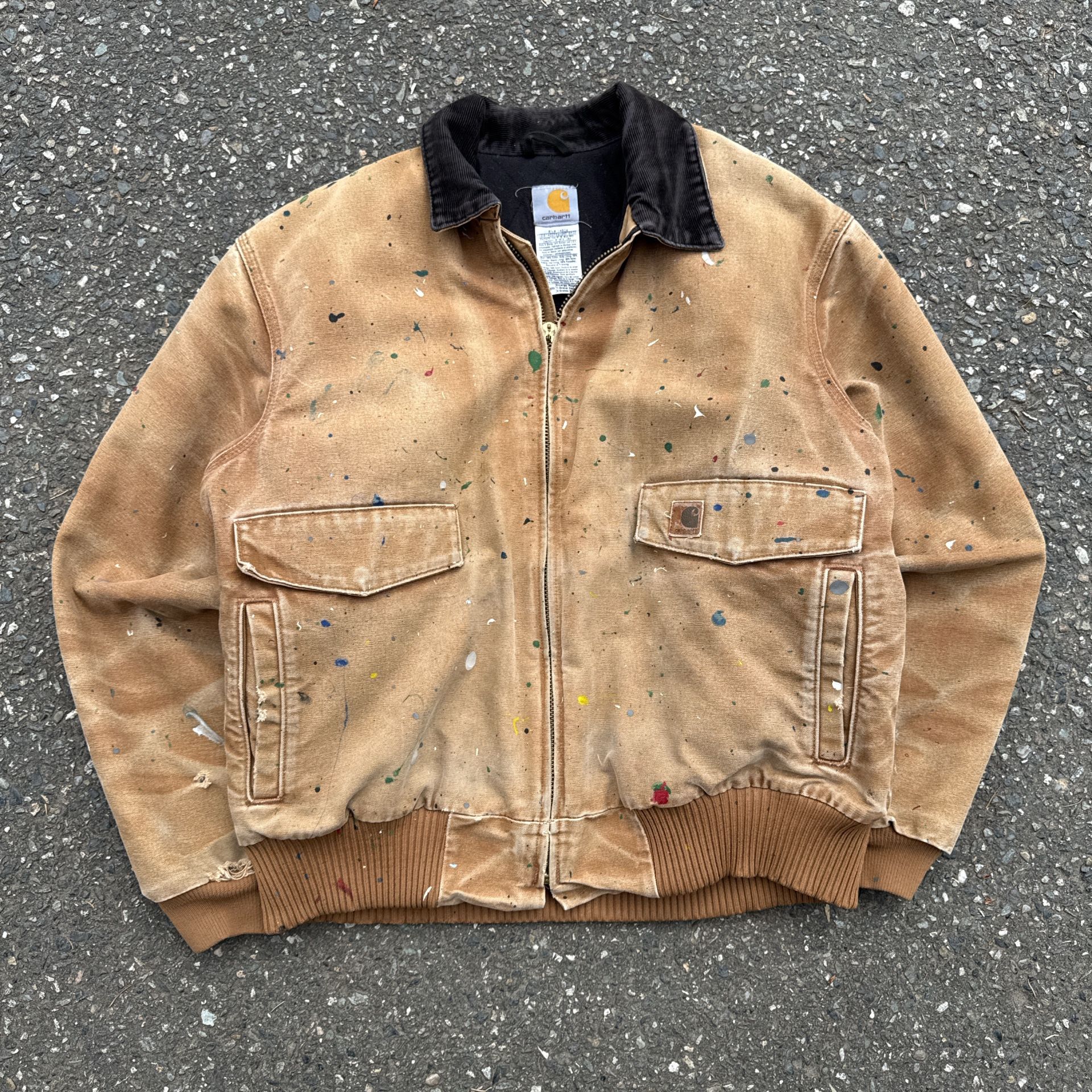 Tan vintage carhartt J165 duck bomber jacket sz:XL