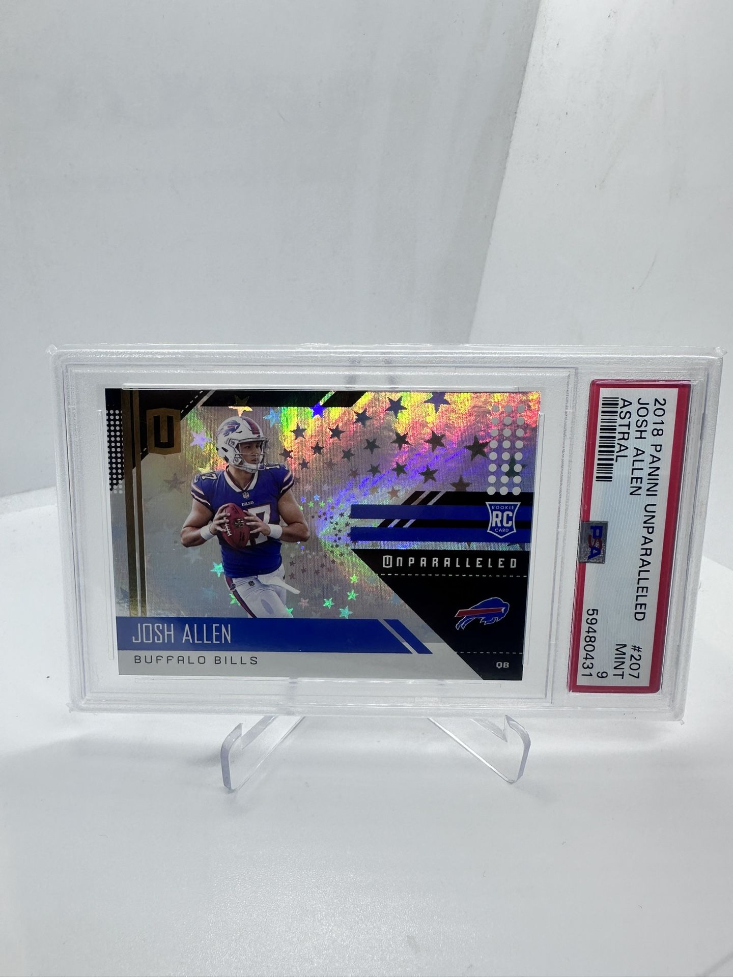 2018 Panini Unparalleled Josh Allen #207 Astral Rookie #/200 PSA 9 RC MVP