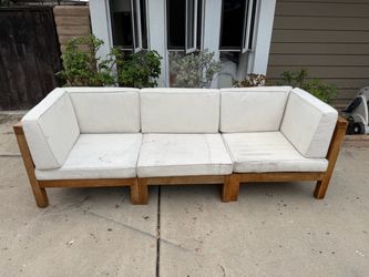 Outdoor wood couch