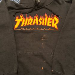 Thrasher Magazine Flame Logo Black Hoodie 
