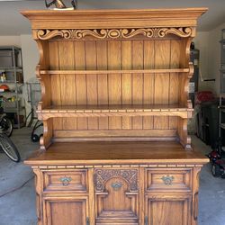 Vintages Solid Oak Hutch / Buffet Cabinet by Link-Taylor