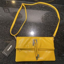 abshoo Women Clutch Purse Evening Faux Leather Clutch Bags Yellow 11”x7” NEW