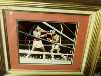 Muhammad Ali and Larry Holmes authentic double signed autograph with frame estate sale