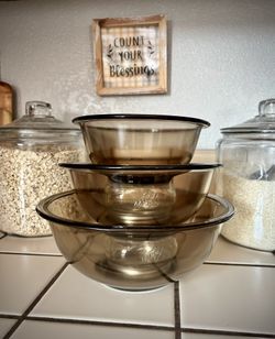 Vintage Pyrex Nesting Mixing Bowls Set Of 3 Vintage Glass Bowls Corning