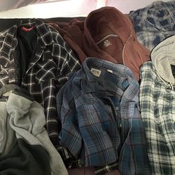 Assortment of 3X flannel’s hoodies and sweaters