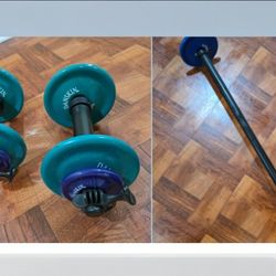 🏋️ Danskin Weights – Dumbbells & Barbell Set