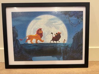 26x20” Framed Disney The Lion King Puzzle - Brand New Black Frame & Comes W/ Original Puzzle Box!