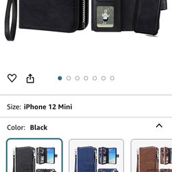 Case for iPhone 12 Mini, 2 in 1 Magnetic Detachable Wallet Case, PU Leather Phone Case Cover with Card Holder for iPhone 12 Mini