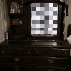 Brown Dresser With Mirror