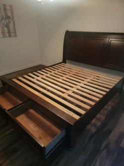 King wood bed frame