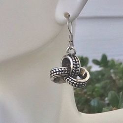 Sterling Silver Earrings, Plated Silver Celtic Knot Heart Earrings, Traditional Celtic Triangle Knot Earrings Contemporary Celtic Earrings