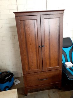 New assembled armoire cherry finish see pictures for dimensions