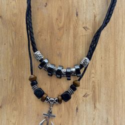 New Bohemian Vintage Style Boat Anchor Adjustable Pendant And Beaded Necklace