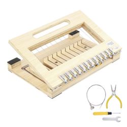Adjustable Soap Cutter for 1-12 Bars, Cuts 1 in. Bars with Precision, Wooden Frame and Steel Wire, Includes Extra Wires