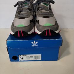 Adidas Originals Men's Yung-96 Sneakers, Grey Two/Grey Three/Pink size 12. 