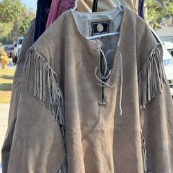 Leather Leather Fringe Jacket