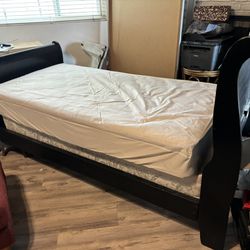 BLACK, TWIN SLEIGH BED