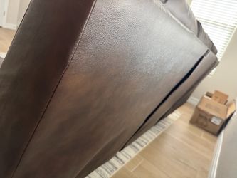 Brown Faux Leather Sofa/Couch