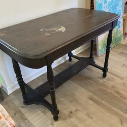 Antique Mahogany Trestle Table / Desk