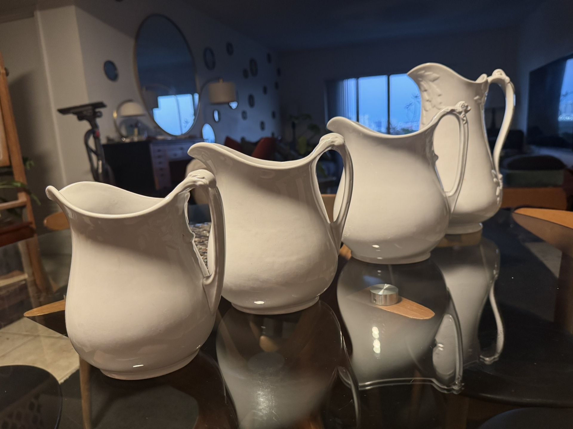 Antique Alfred Meakin England Royal Ironstone China pitchers!