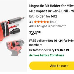 Simon tool Bit Holder For Milwaukee Driver/Drill