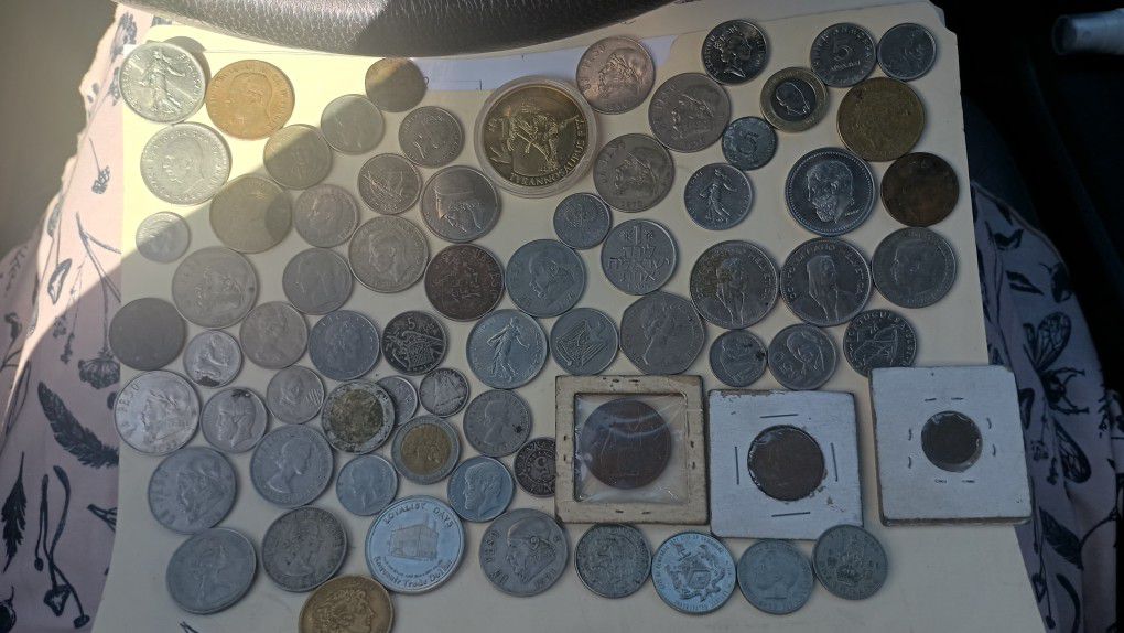 Foreign Coins Old Vintage. Lot Set