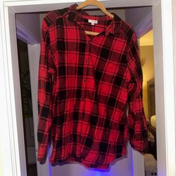 Womens flannel button down shirt