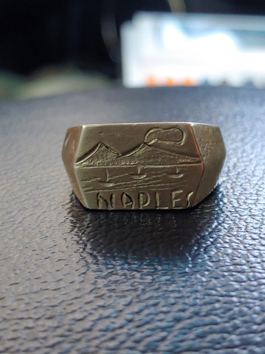 WWII Trench Art Ring "Naples"