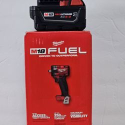Milwaukee M18 FUEL GEN-3 Brushless Cordless 3/8 in. Compact Impact Wrench with Friction And 5.0 Ah   Capacity Resistant Battery Brand New 