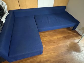Blue Fabric L-Shaped Sectional Sofa