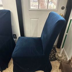 6 Dark Blue Dinning Chairs 