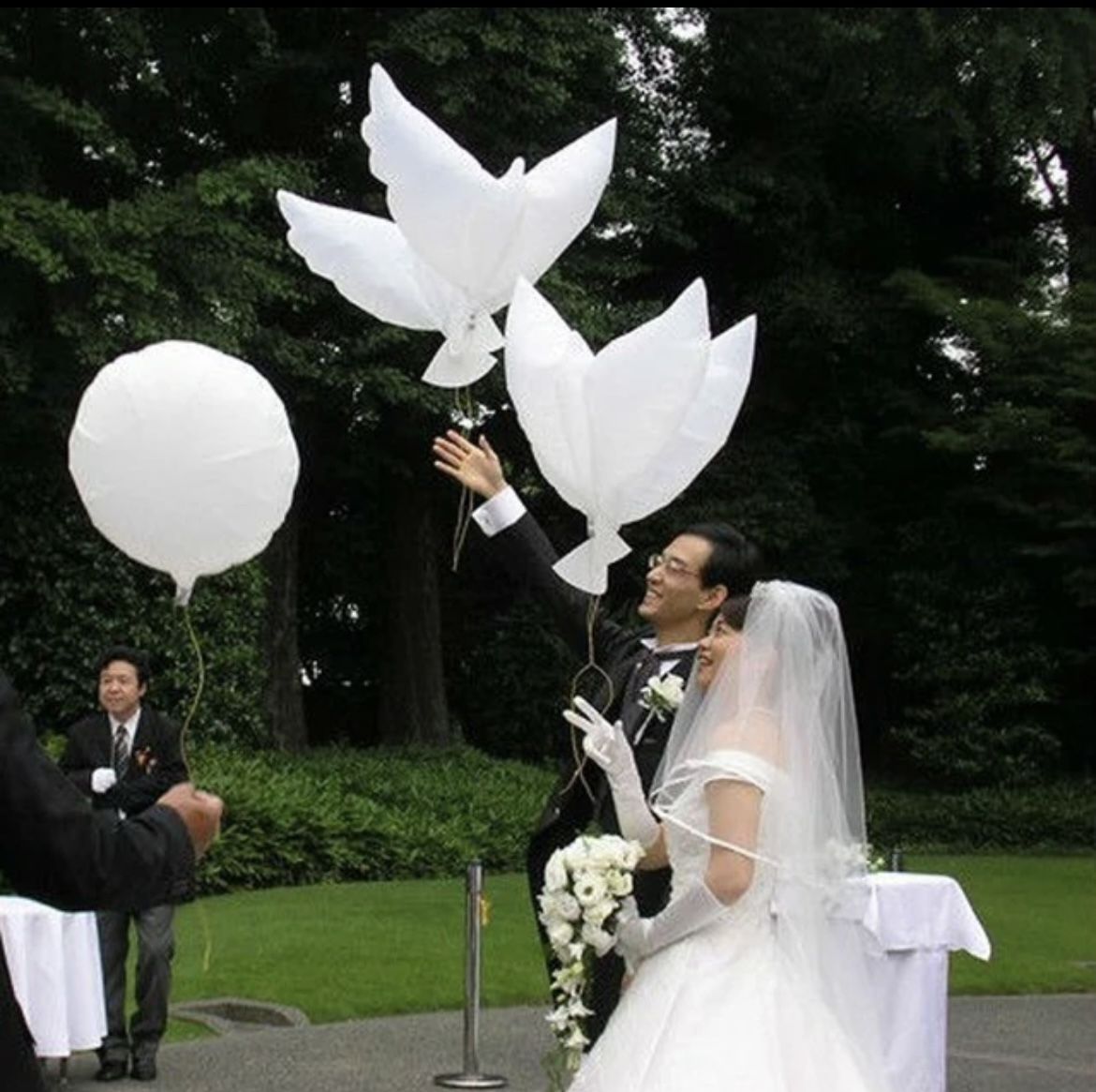 White Dove Balloons Wedding Party Decorations Flying Peace (105*56 cm)