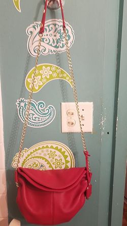 Perlina is brnd lthr bag red read