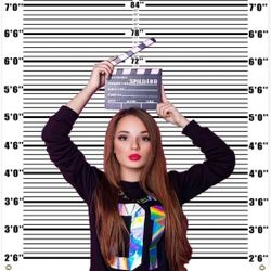 4.3 x 4.9ft Mugshot Backdrop for Photoshoot Arrested Height Photography Background Photo Booth Props Backdrop Murder Mystery Party Decorations Mugshot