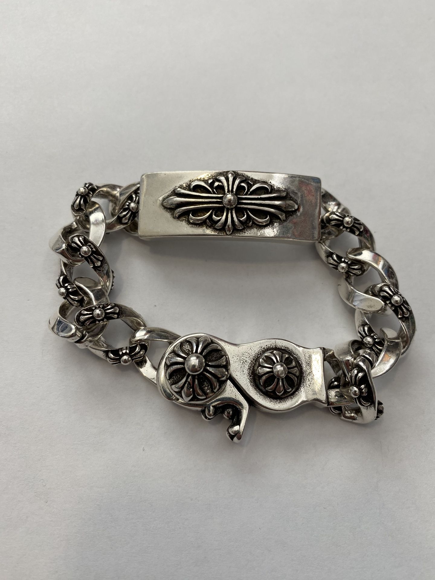 Chrome Hearts Silver Bracelet Cross Heavy