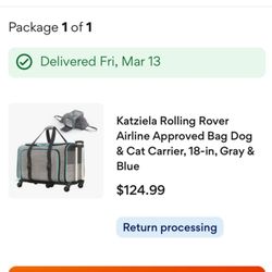 Dog  Rolling rover airline bag