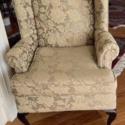 Damask Wingback Chair 