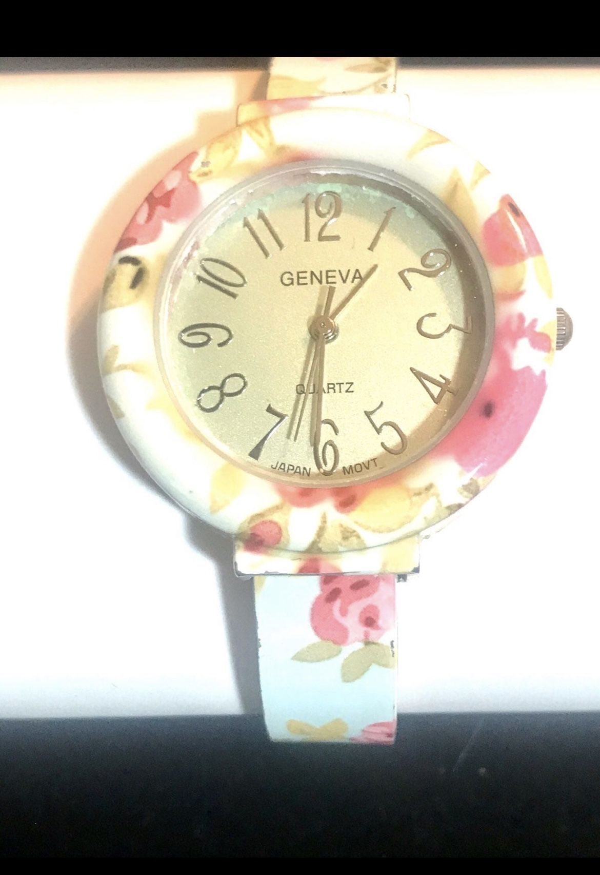 Geneva Women’s Floral Clamper Watch